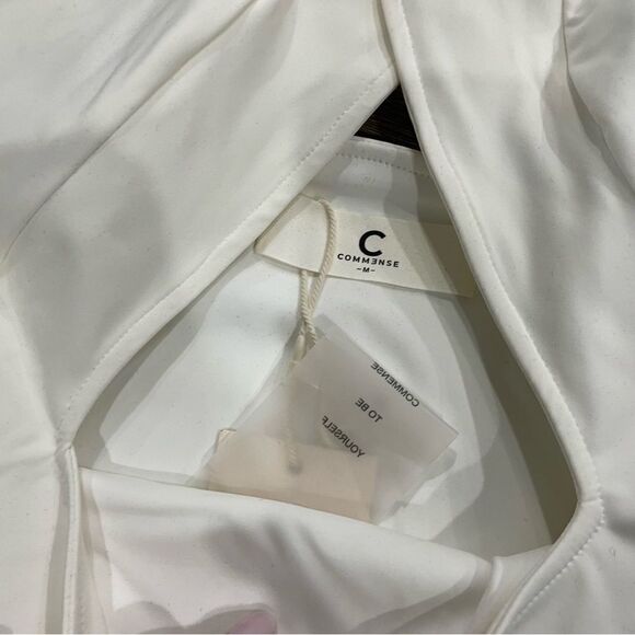 3/$25 ✺ Commense White Square Neck bodysuit M NWT - Picture 2 of 6